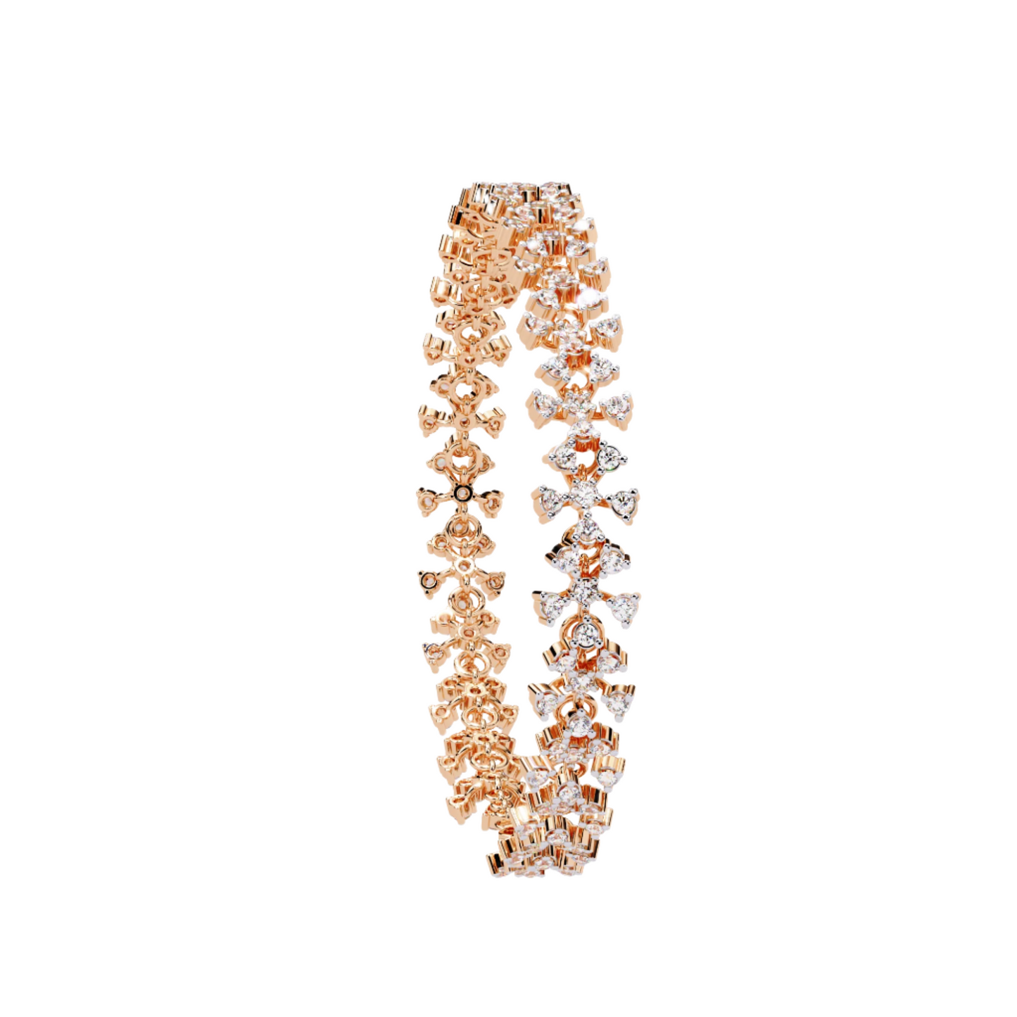 Diamond Chain Bracelet with Floral Detail