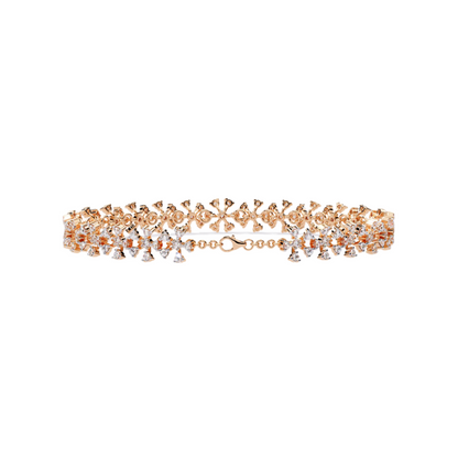 Diamond Chain Bracelet with Floral Detail