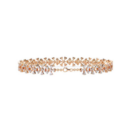 Diamond Chain Bracelet with Floral Detail