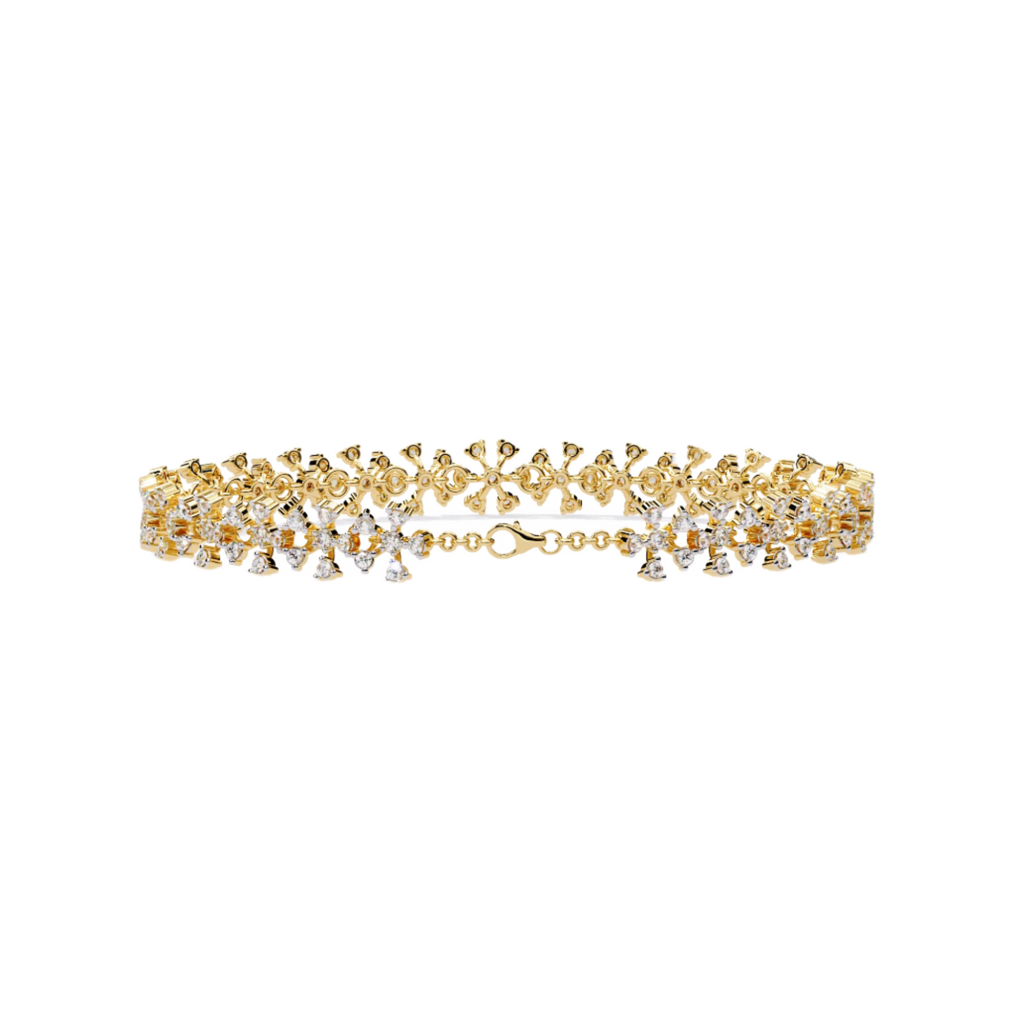 Diamond Chain Bracelet with Floral Detail