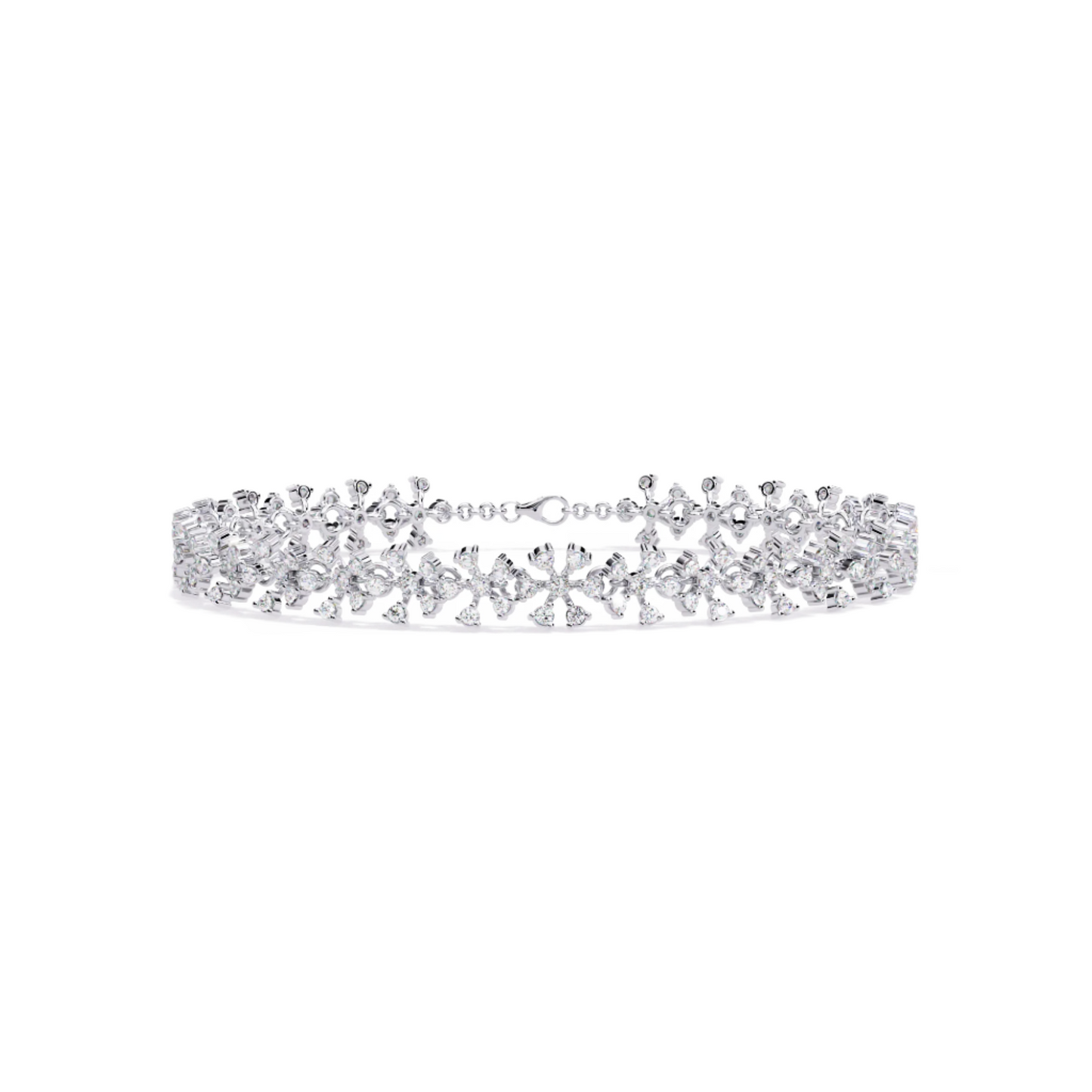 Diamond Chain Bracelet with Floral Detail