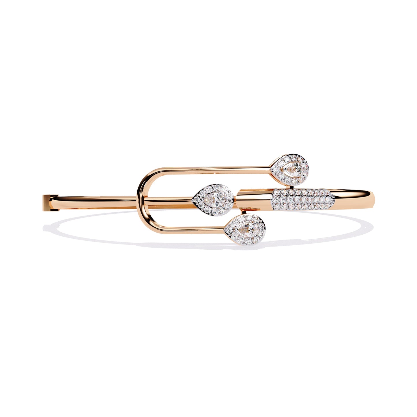 Pear-Shaped Diamond Gold Bangle