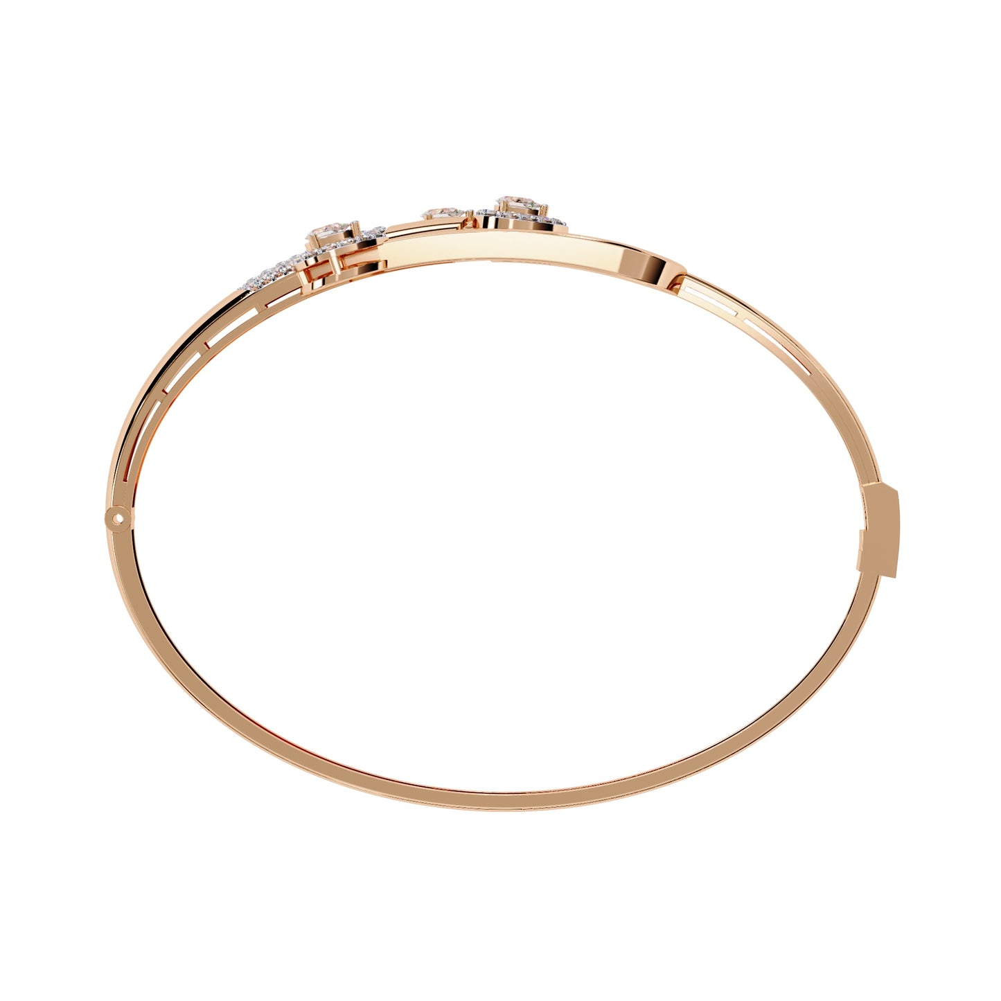 Pear-Shaped Diamond Gold Bangle