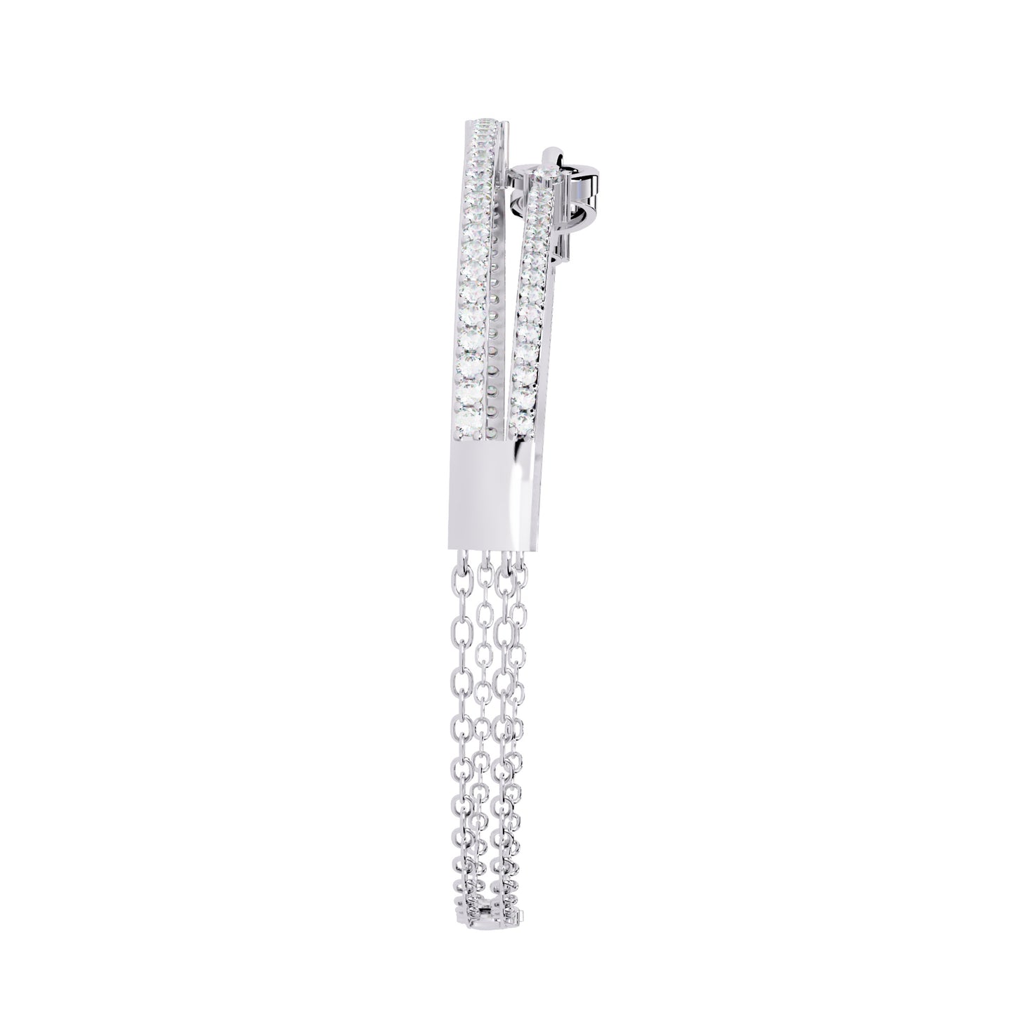 Double Row Diamond Bracelet with Chain Detail