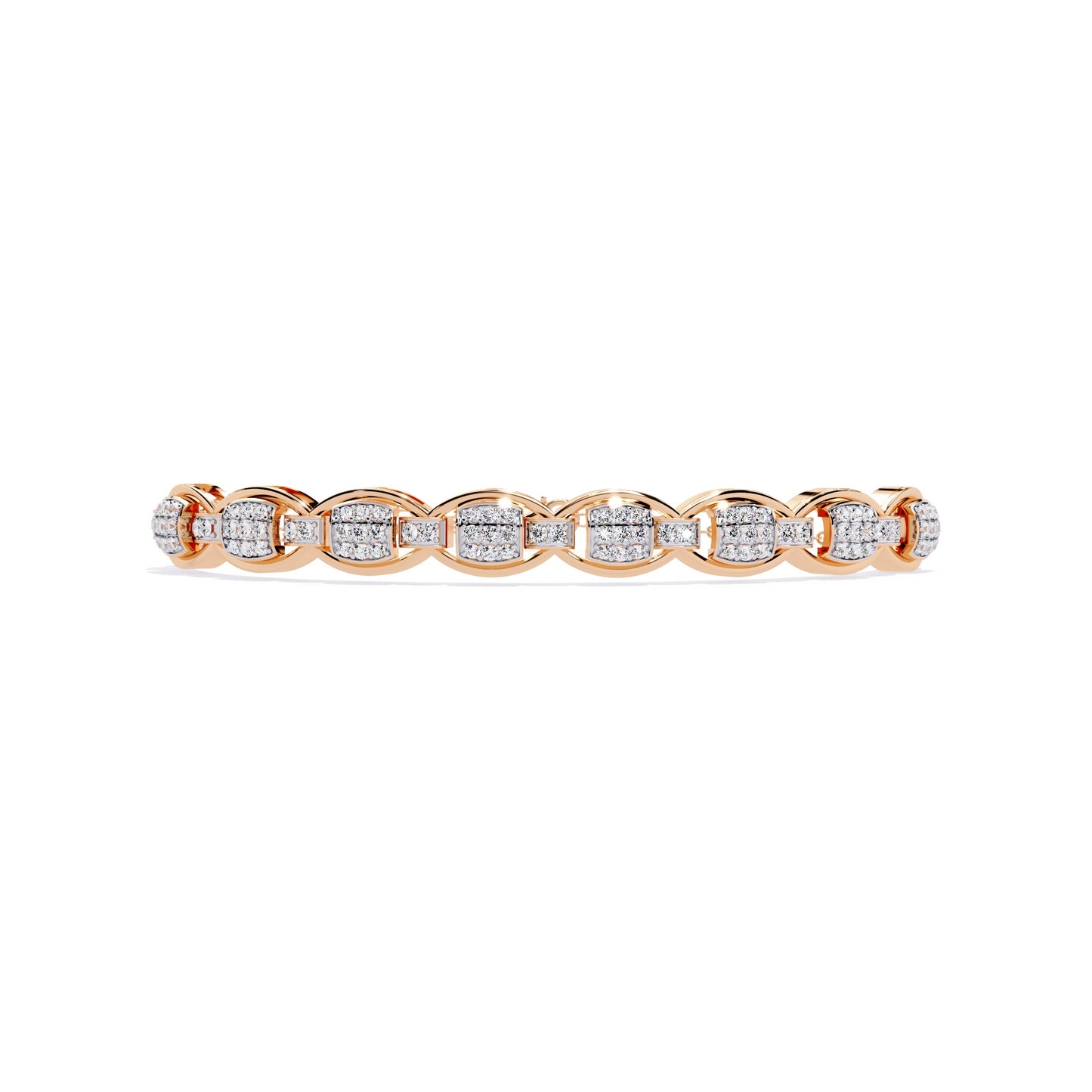 Bracelet with Pave Diamonds and Delicate Chain Accents