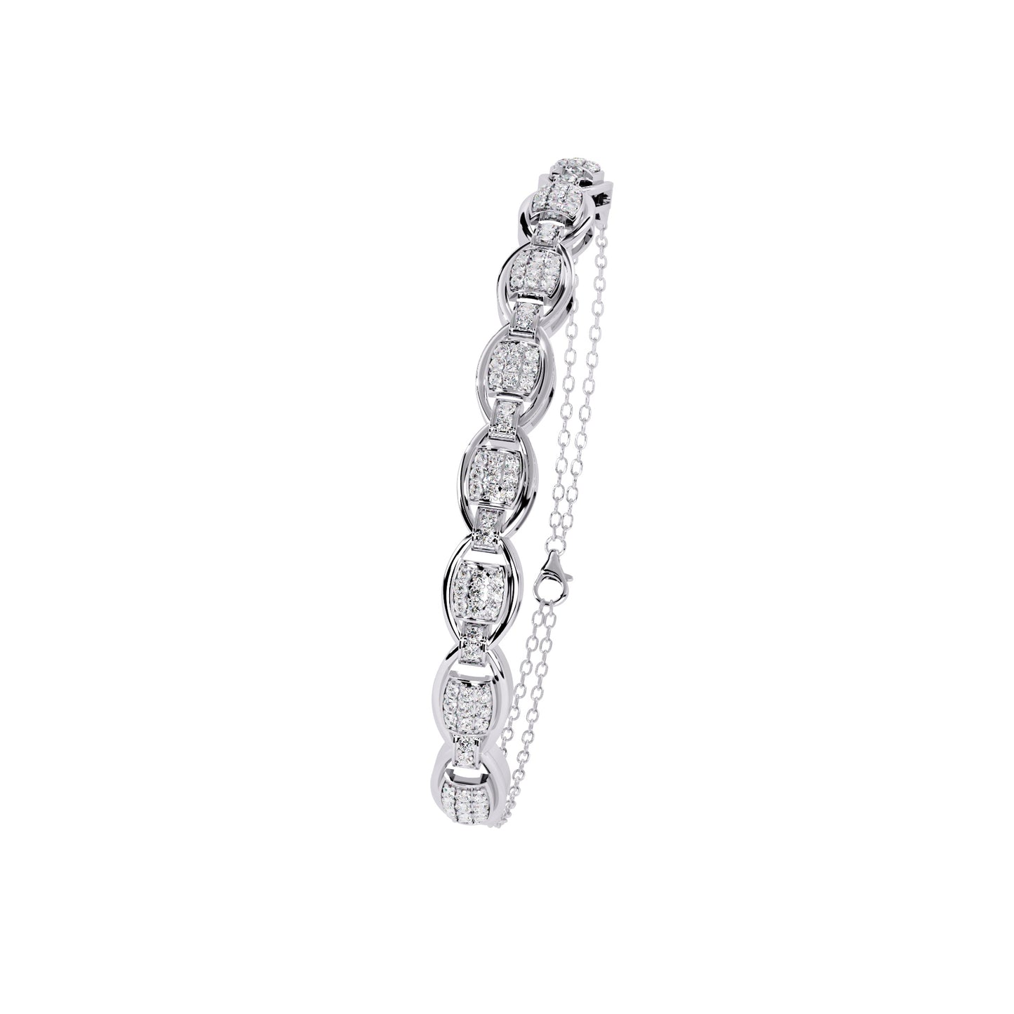 Bracelet with Pave Diamonds and Delicate Chain Accents