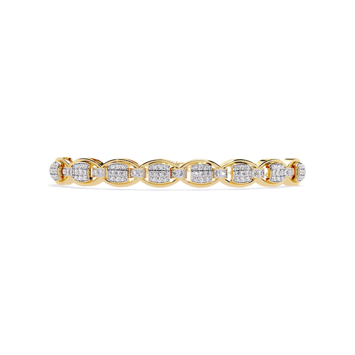 Bracelet with Pave Diamonds and Delicate Chain Accents