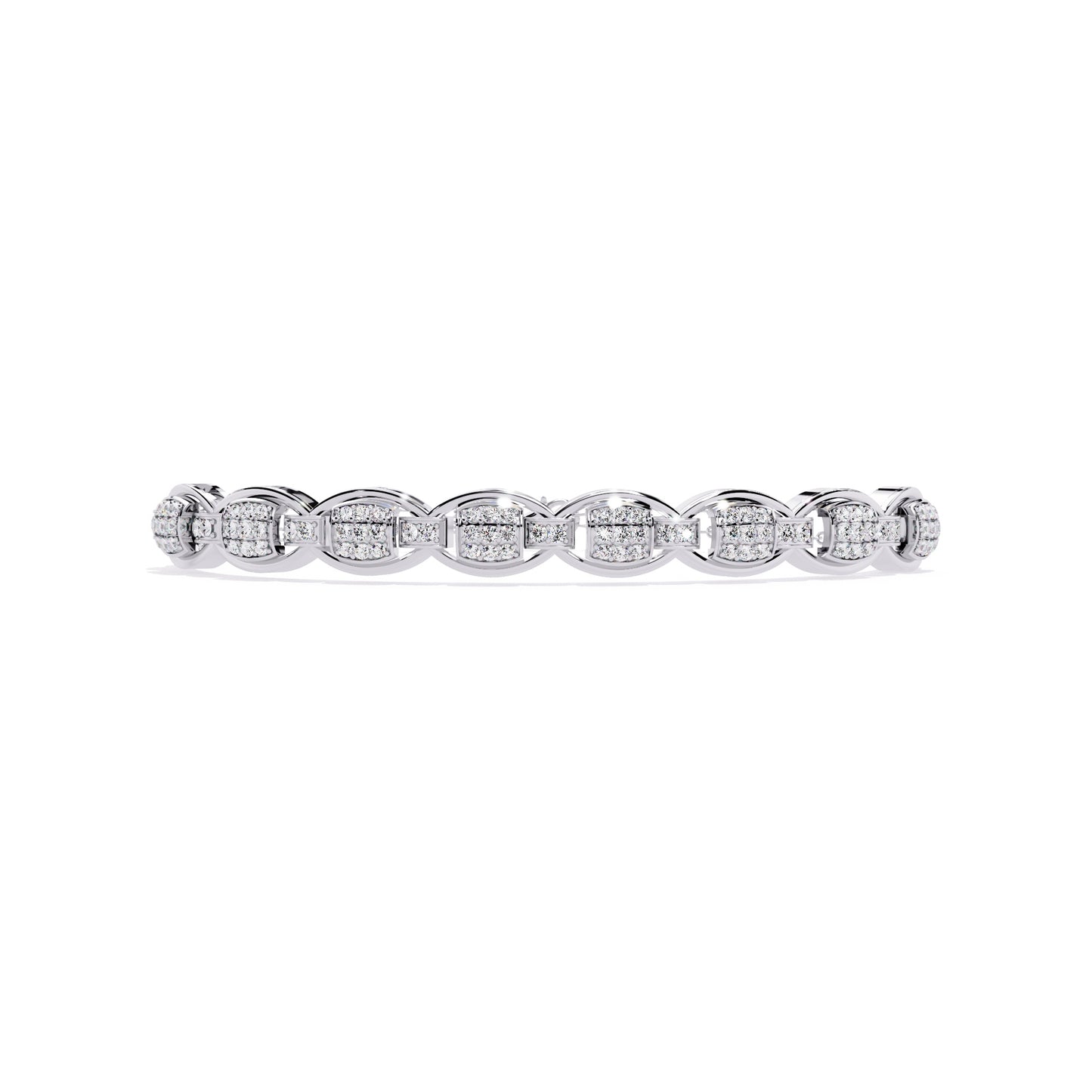 Bracelet with Pave Diamonds and Delicate Chain Accents