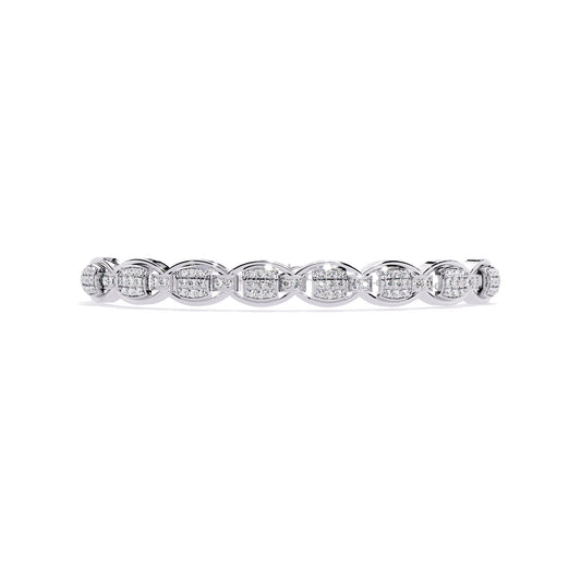 Bracelet with Pave Diamonds and Delicate Chain Accents