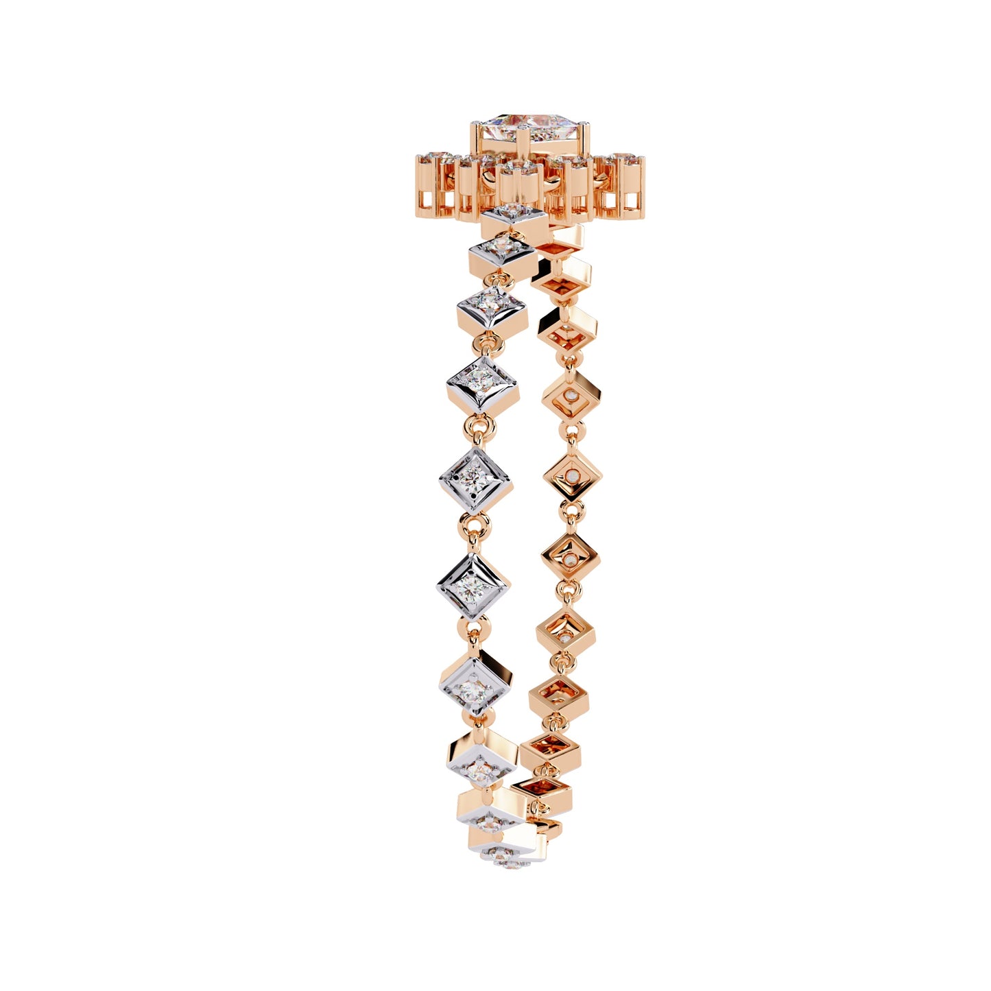 Delicate Diamond Bracelet in Two-Tone