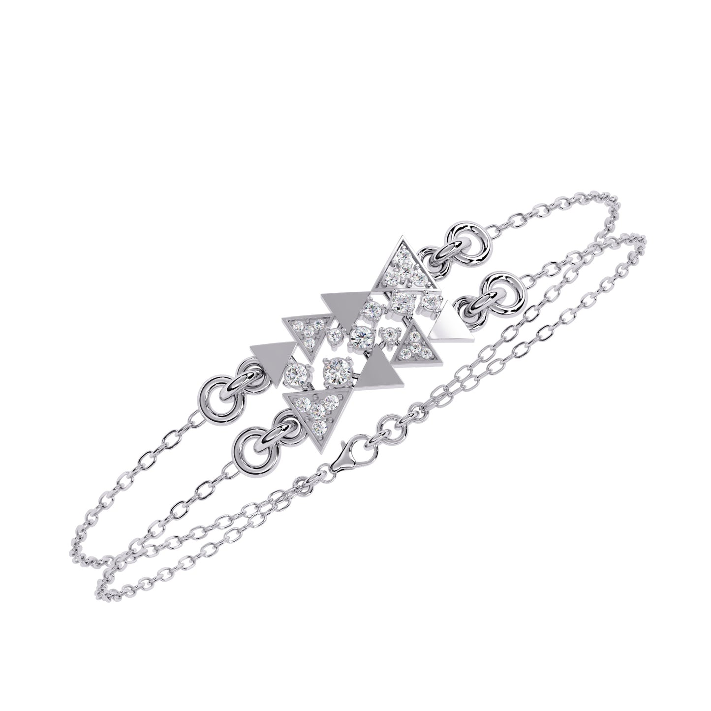 Elegant  Diamond Triangle Bracelet