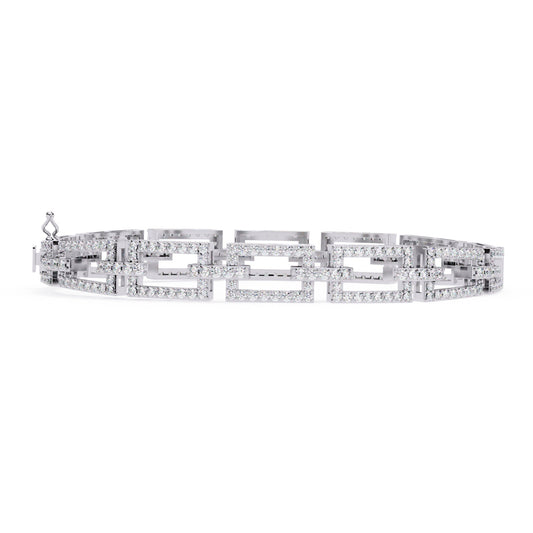 Geometric Pattern Diamond Bracelet