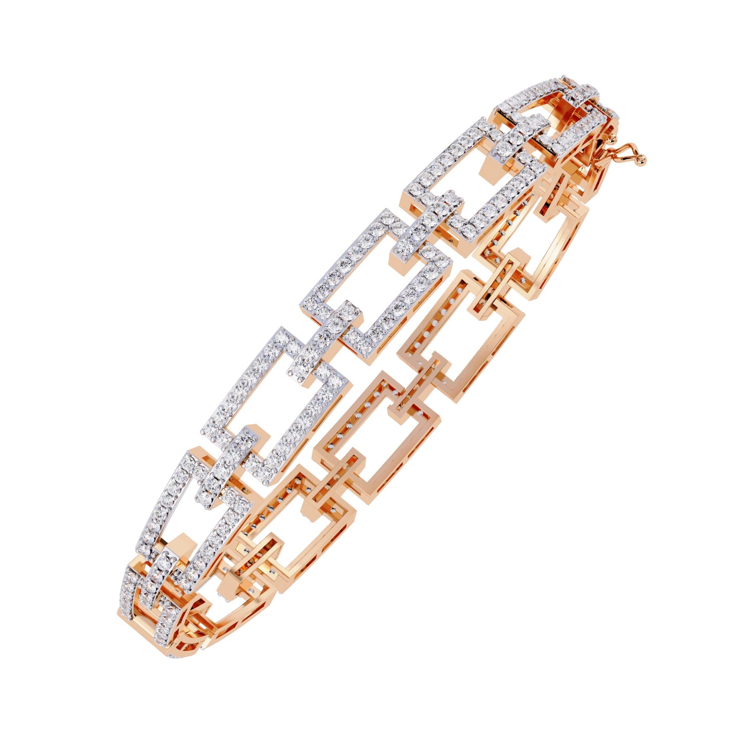 Geometric Pattern Diamond Bracelet