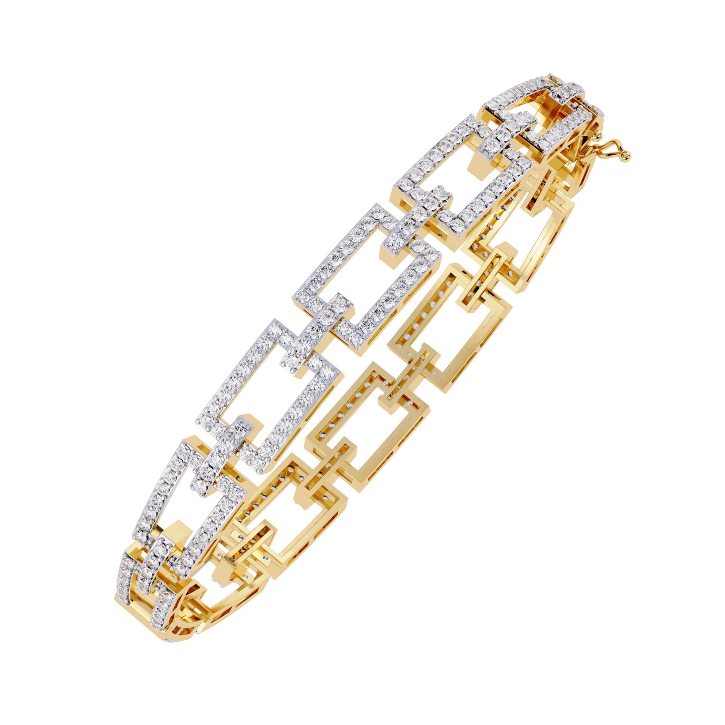 Geometric Pattern Diamond Bracelet