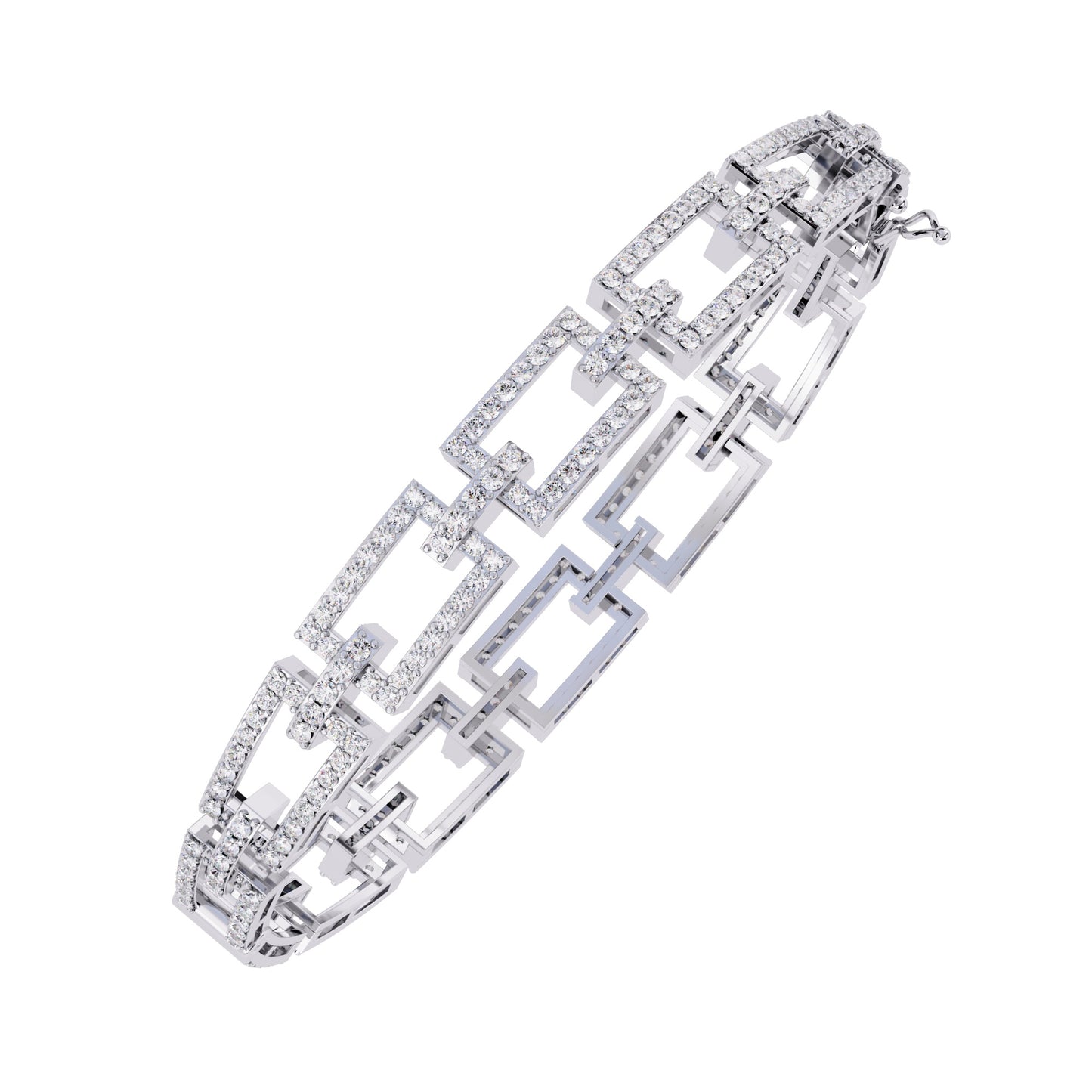 Geometric Pattern Diamond Bracelet