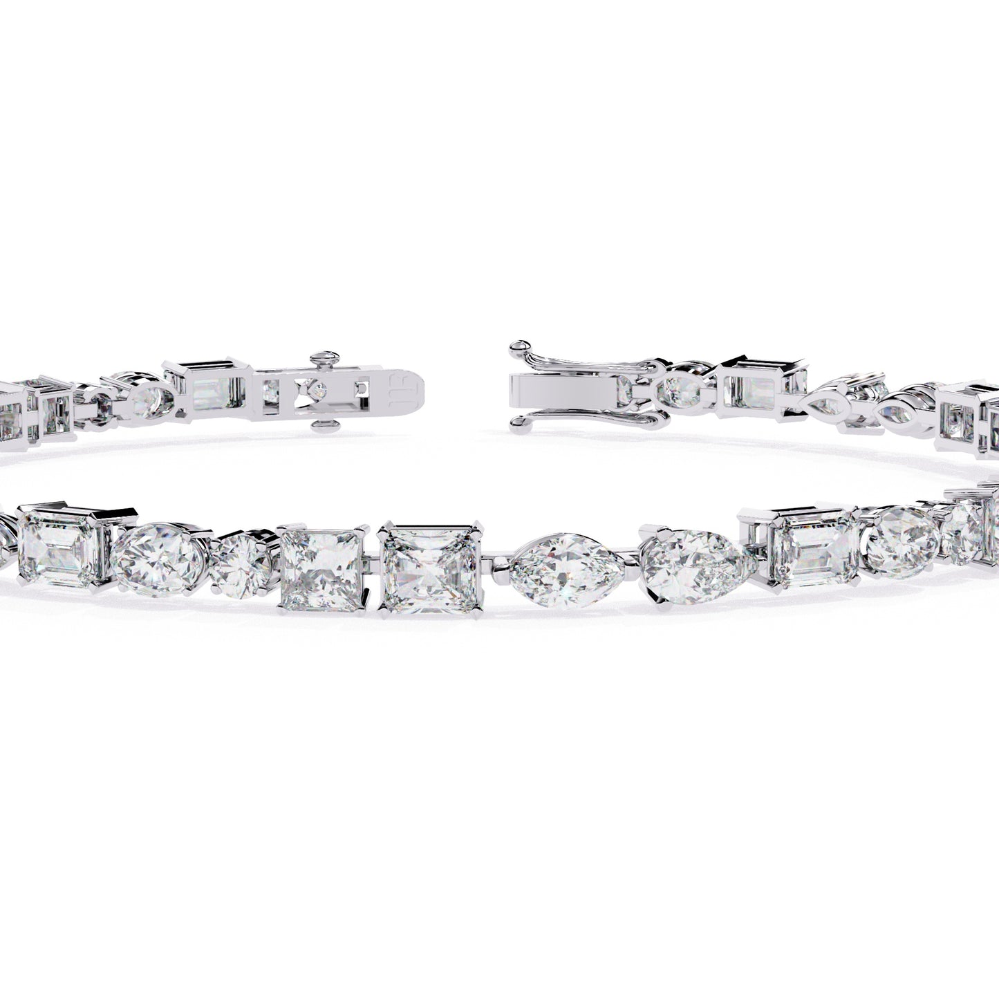 Pear, Marquise, and Round Diamond Bracelet