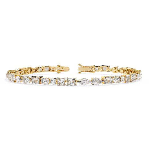 Pear, Marquise, and Round Diamond Bracelet