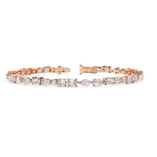 Pear, Marquise, and Round Diamond Bracelet