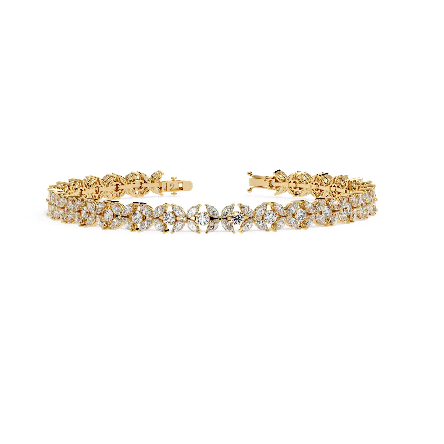 Delicate Floral Diamond Bracelet in Rose Gold