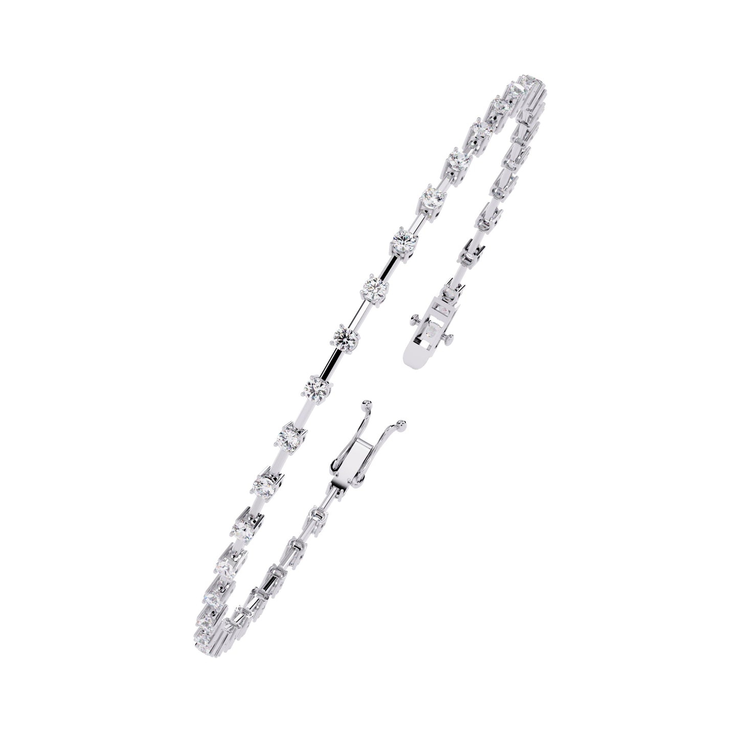 Diamond Bracelet with Geometric Bar Design