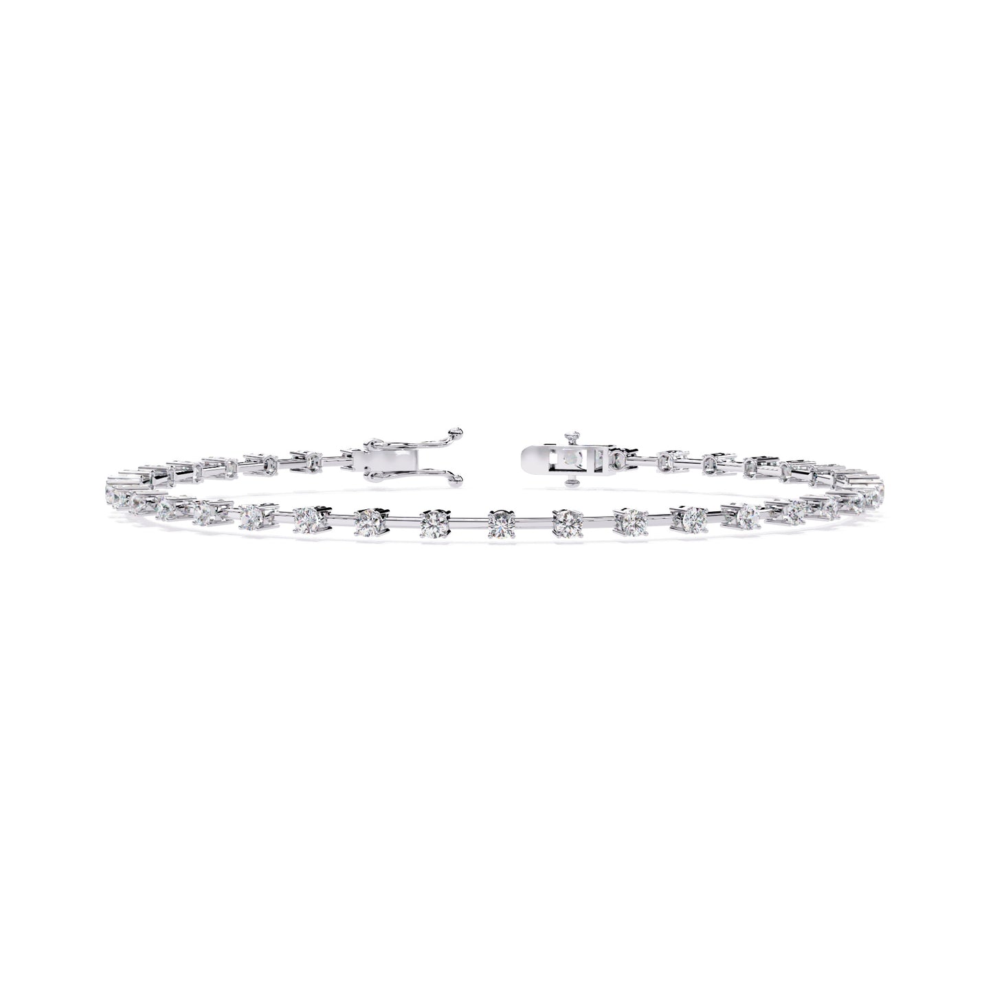 Diamond Bracelet with Geometric Bar Design