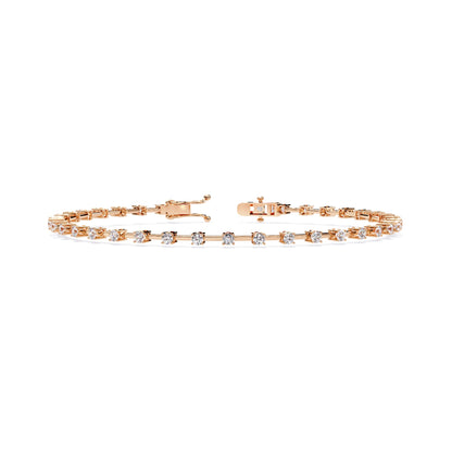 Diamond Bracelet with Geometric Bar Design