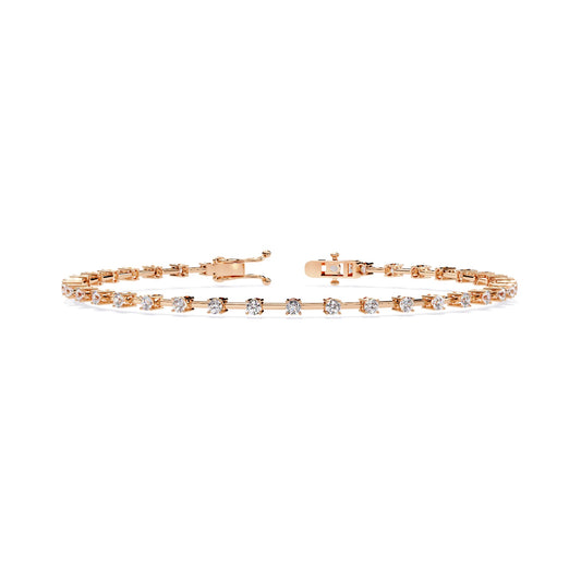 Diamond Bracelet with Geometric Bar Design