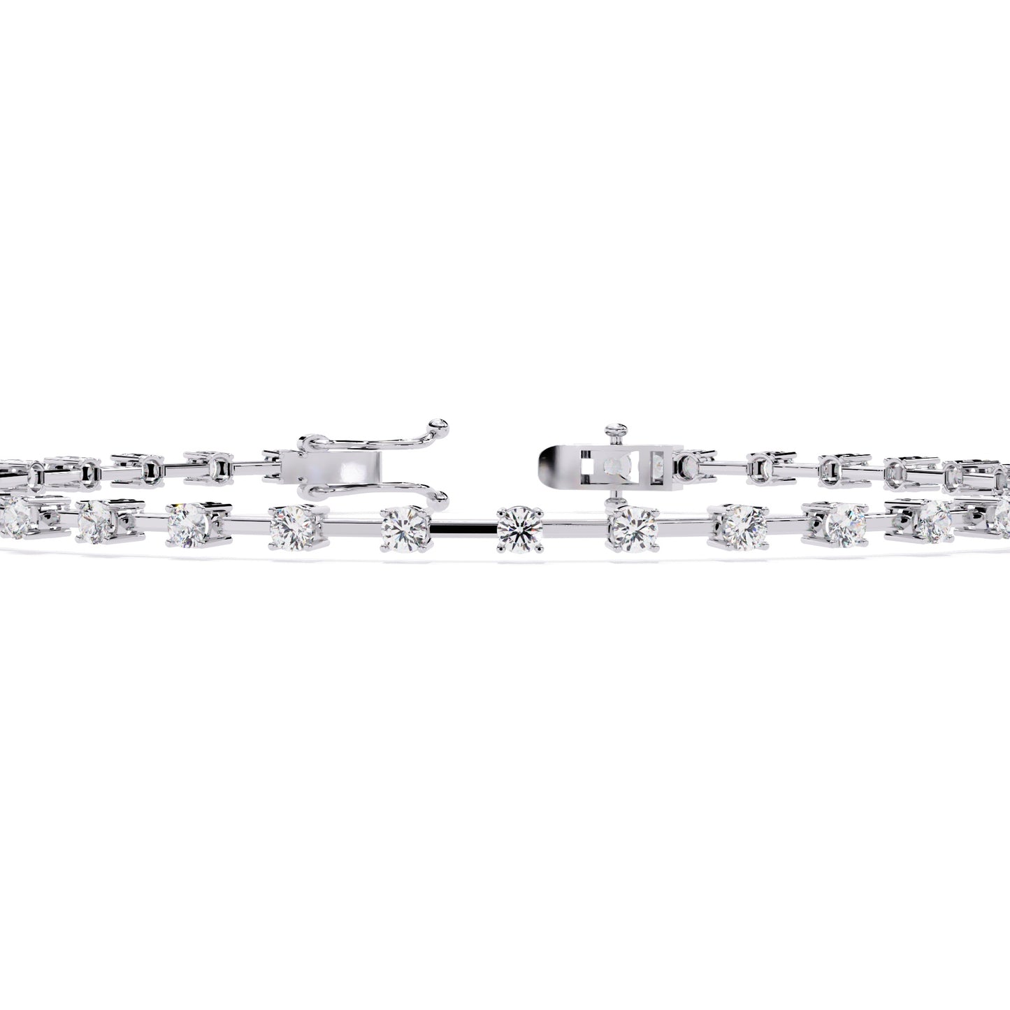 Diamond Bracelet with Geometric Bar Design