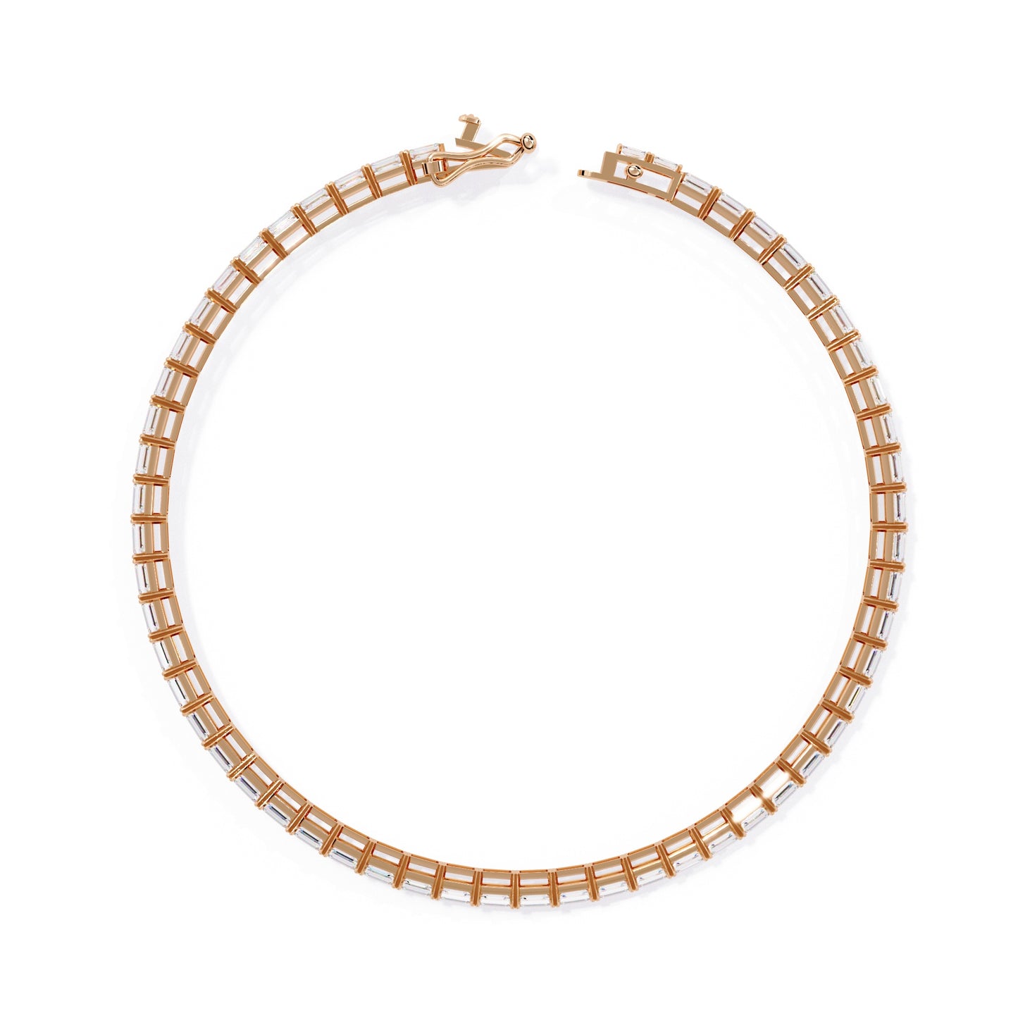 Elegant Baguette Diamond Line Bracelet