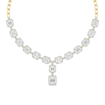 Baguette Diamond Drop Necklace Best lab grown diamond jewellery brand