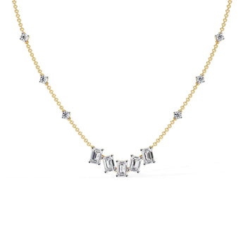 Baguette Diamond Station Necklace Best lab grown diamond jewellery brand