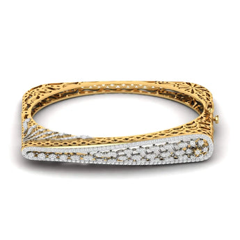 Buy 2 Carat Square Diamond Bangle Online from Ivana Jewels Best lab grown diamond jewellery brand