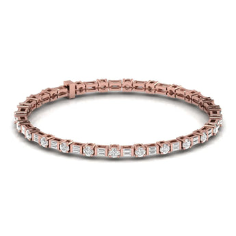 Buy Baguette & Round Shape Diamond Bangle Online from Ivana Jewels Best lab grown diamond jewellery brand