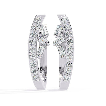 Buy Baguette and Round Diamond Stud Earring from Ivana Jewels Best lab grown diamond jewellery brand