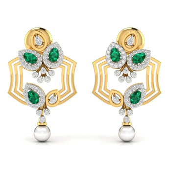 Buy Fancy Pear Cut Diamond Dangler Earring from Ivana Jewels Best lab grown diamond jewellery brand