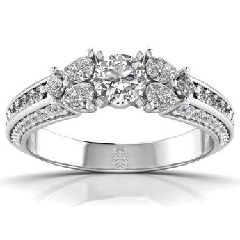 Buy Princess and Pear Halo Diamond Cocktail Ring at Ivana Jewels Best lab grown diamond jewellery brand