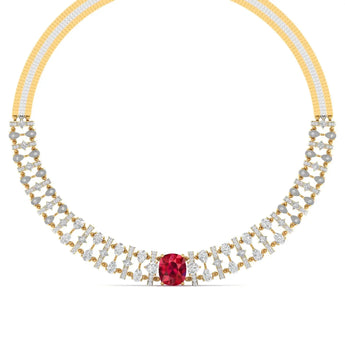 Unique Ruby and Diamond Choker Best lab grown diamond jewellery brand