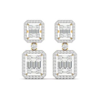 Buy 1 Carat Bridal Gold Diamond Dangler Earring from Ivana Jewels Best lab grown diamond jewellery brand