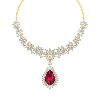 Dazzling Ruby Diamond Necklace Best lab grown diamond jewellery brand