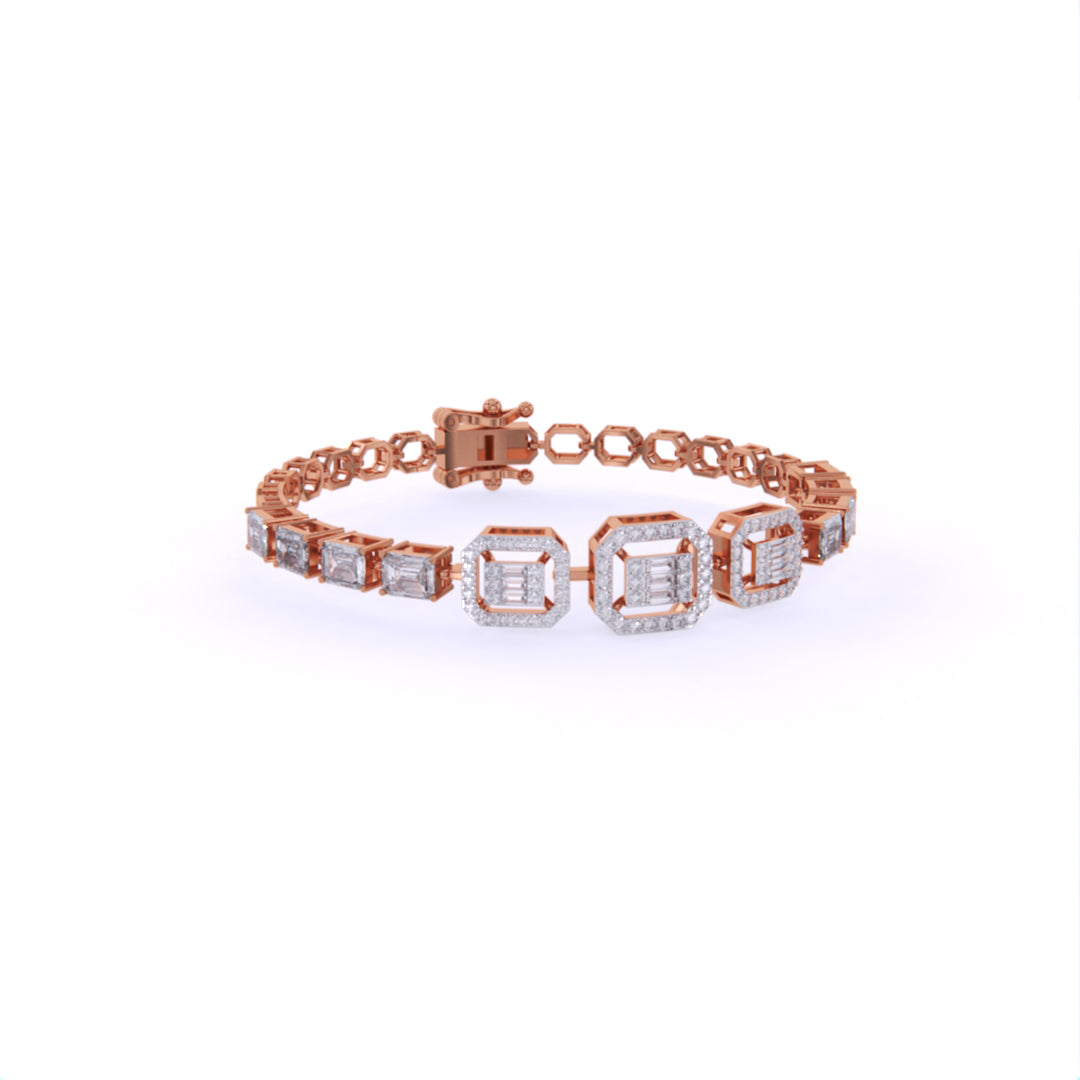 Fancy & Round Shape Diamonds Classy Bracelet