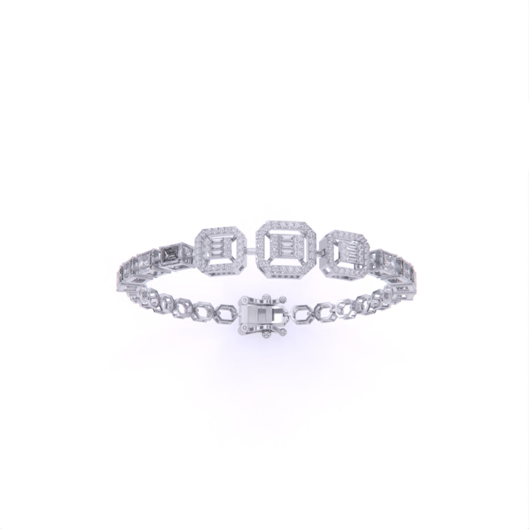 Fancy & Round Shape Diamonds Classy Bracelet