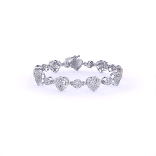 Heart Shape bracelet with ROUND cut Diamonds