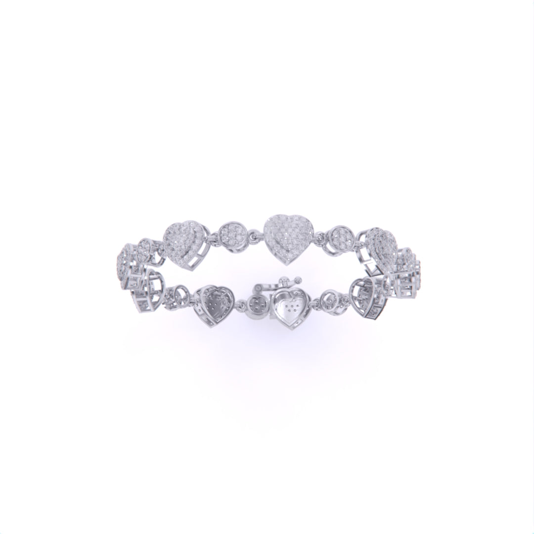 Heart Shape bracelet with ROUND cut Diamonds