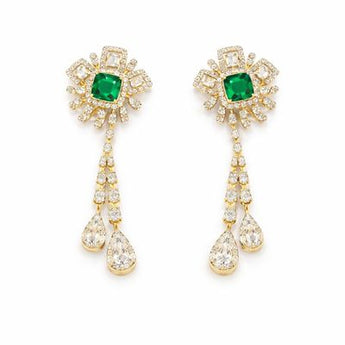 Statement Bugette Diamond Drop Earrings