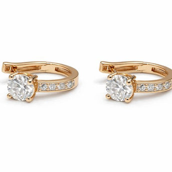 Elegant Heart-Shaped Solitaire Diamond Studs in 14K Rose Gold