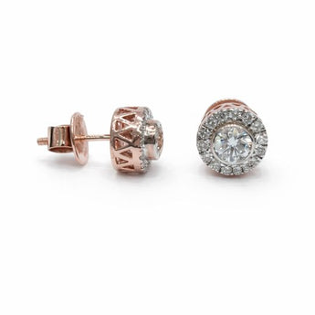Classic Round Diamond Halo Earrings