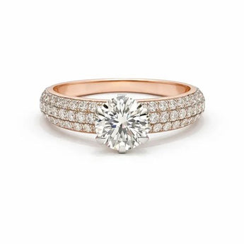 2 Carat Lab-Grown Diamond Pavé Solitaire Rose Gold Ring