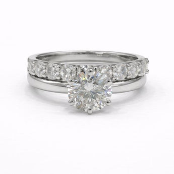 Elegant 3.21 Carat Diamond Engagement Ring & Wedding Band Set