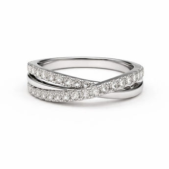 Minimalist Triple Band Diamond Gold Ring