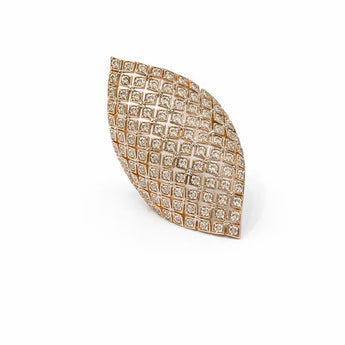 1.02 Carat Lab-Grown Round Cut Diamond Leaf Shape Ring